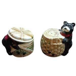 Young's Inc Picnic Bear Salt & Pepper Shakers 3"T